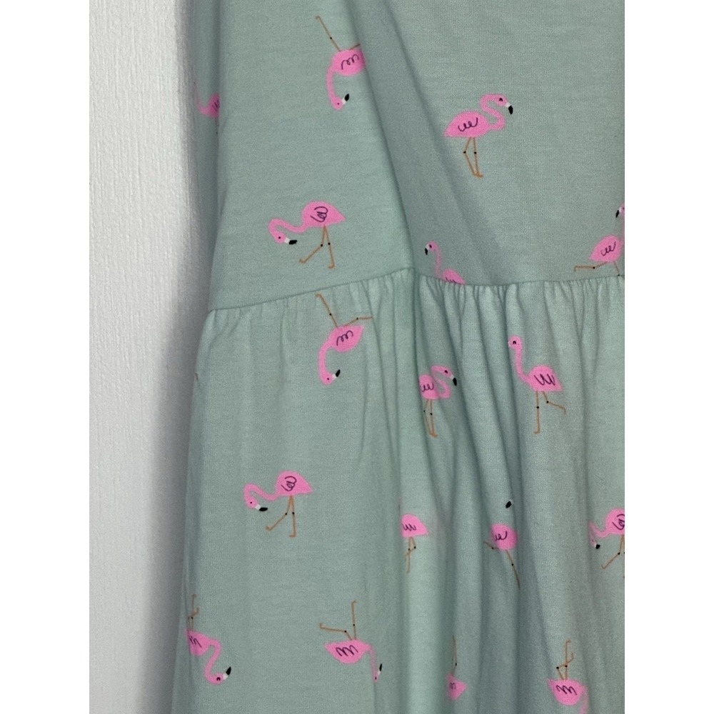 Cat & Jack girls mint w/ Pink Flamingos print‎ tiered cross back dress, XXL 18+ - Picture 2 of 6